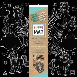 FUNNY MAT -  BLACK COLORING MAT - PONIES