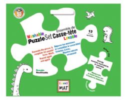 FUNNY MAT -  WASHABLE PUZZLE AND 6 MARKER SET - DINOSAURS