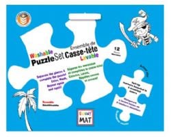 FUNNY MAT -  WASHABLE PUZZLE AND 6 MARKER SET - PIRATES