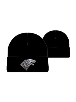 GAME OF THRONES, A -  BEANIE WITH STARK METAL SYMBOL - BLACK