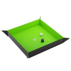 GAMEGENIC -  MAGNETIC DICE TRAY - BLACK & GREEN (269*269MM)