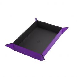 GAMEGENIC -  MAGNETIC DICE TRAY -  BLACK & PURPLE