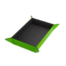 GAMEGENIC -  MAGNETIC DICE TRAY - RECTANGULAR, BLACK/GREEN