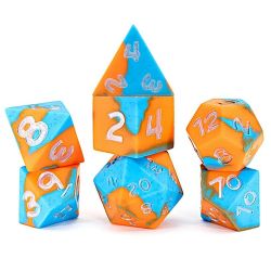 GATE KEEPER GAMES -  7 SILICONE ANTI-STRESS DICE SET - CRYO BY FIRE