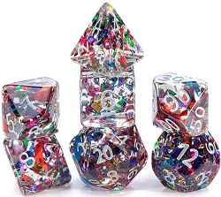 GATE KEEPER GAMES -  RPG DICE SET, INCLUSION STAINED GLASS