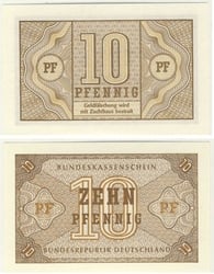 GERMAN FEDERAL REPUBLIC -  10 PFENNIG - NO DATE(UNC)