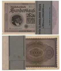 GERMANY -  100 000 MARK (UNC), PACK OF 20 NOTES (UNC)