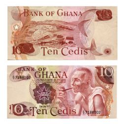 GHANA -  10 CEDIS 1978 (UNC) 16F