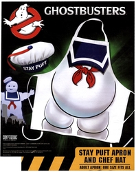 GHOSTBUSTERS -  APRON ADULT ONE SIZE FITS ALL WITH CHEF HAT