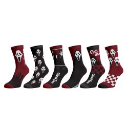 GHOSTFACE -  6 PACK CREW SOCKS -  HORROR CINEMA