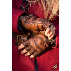 GLOVES -  CELTIC GLOVES - BROWN LEATHER (SMALL)