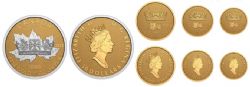 GOLD FRACTIONAL SETS -  A SHINING CROWN - 4-COIN SET -  2022 CANADIAN COINS 12