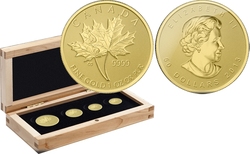 GOLD FRACTIONAL SETS -  MAPLE LEAVES - 4-COIN SET -  2013 CANADIAN COINS 03