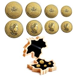 GOLD FRACTIONAL SETS -  MAPLE LEAVES - 4-COIN SET -  2018 CANADIAN COINS 08