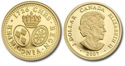 GOLD LOUIS -  1726 LOUIS D'OR AUX LUNETTES REPRODUCTION -  2007 CANADIAN COINS 02