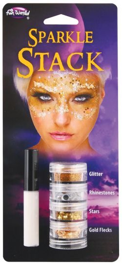 GOLD SPARKLE STACK & ADHESIVE -  GLITTER
