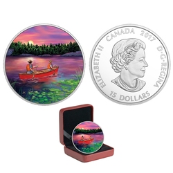 GREAT CANADIAN OUTDOORS -  SUNSET CANOEING 02 -  2017 CANADIAN COINS