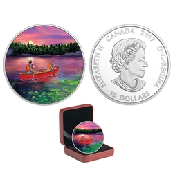 GREAT CANADIAN OUTDOORS -  SUNSET CANOEING -  2017 CANADIAN COINS 02