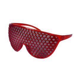 GRID HONEYCOMB FRONT GLASSES - RED