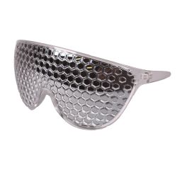 GRID HONEYCOMB FRONT GLASSES - TRANSPARENT/MIRROR