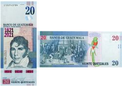 GUATEMALA -  20 QUETZAL 2020 (2021) (UNC) - COMMEMORATIVE NOTE 128