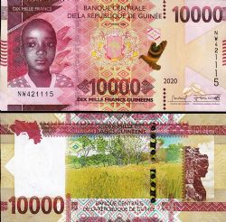 GUINEA -  10,000 FRANCS 2020 (UNC) 49AB