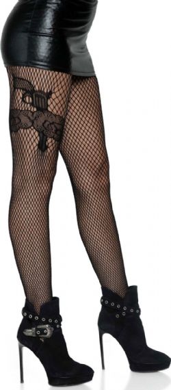 GUNSLINGER GARTER DIAMOND NET TIGHTS (ADULT - ONE SIZE)