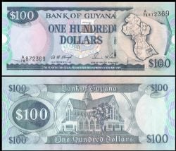 GUYANA -  100 DOLLARS 1999-2005-2016 (UNC)