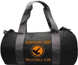 HAIKYU!! -  KARASUNO VOLLEYBALL CLUB SPORT BAG - GREY/BLACK