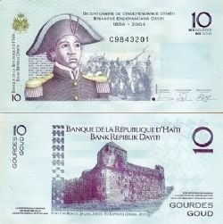 HAITI -  10 GOURDES 2004 (UNC) - COMMEMORATIVE NOTE