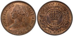 HALF-CENT NOVA SCOTIA -  1861 HALF-CENT -  1861 NOVA SCOTIA COINS