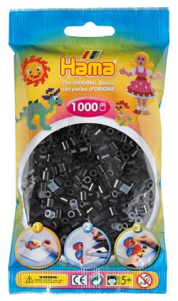 HAMA BEADS -  BEADS - BLACK (1000 PIECES)