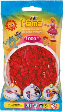 HAMA BEADS -  BEADS - DARK RED (1000 PIECES)