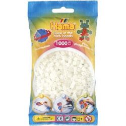 HAMA BEADS -  BEADS GLOW IN THE DARK GREEN (1000 PIECES)