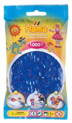 HAMA BEADS -  BEADS - NEON BLUE (1000 PIECES)