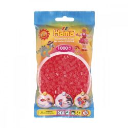 HAMA BEADS -  BEADS - NEON RED (1000 PIECES)