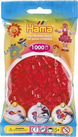 HAMA BEADS -  BEADS - RED (1000 PIECES)