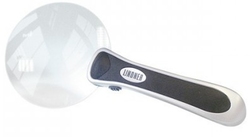HANDLE MAGNIFIERS -  FRAMELESS CHROME-PLATED MAGNIFIER WITH LED (2.5X)