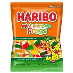 HARIBO -  MINI RAINBOW FROGS GUMMIES CANDY (5OZ)