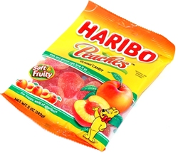 HARIBO -  SOUR PEACHES GUMMY CANDY (5OZ)