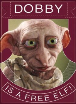 HARRY POTTER -  ''DOBBY IS A FREE ELF'' MAGNET