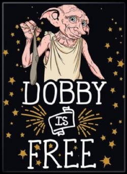 HARRY POTTER -  ''DOBBY IS FREE'' MAGNET