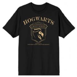 HARRY POTTER -  HOGWARTS (GRYFFINDOR) T-SHIRT - BLACK (ADULT)