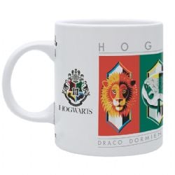 HARRY POTTER -  HOGWARTS HOUSE CRESTS, WHITE (10.8 OZ) -  CERAMIC MUG