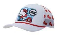 HELLO KITTY -  HELLO KITTY PUFF PRINT WHITE TRUCKER