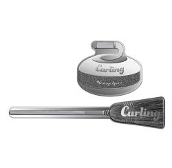 HERITAGE SPORTS SERIES -  CURLING - FINE SILVER 2-COIN SET -  2022 SOLOMON ISLANDS COINS