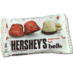 HERSHEY'S -  CHOCOLATE PEPPERMINT BARK BELLS 9OZ
