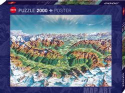 HEYE -  ALPINE MOUNTAIN WORLD (2000 PIECES) -  MAP ART