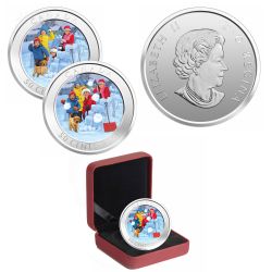 HOLIDAY LENTICULAR COINS -  SNOWBALL FIGHT -  2018 CANADIAN COINS 11