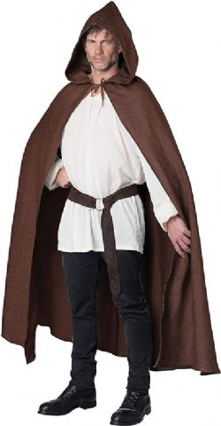 HOODED CLOAK - BROWN (ADULT - ONE SIZE)